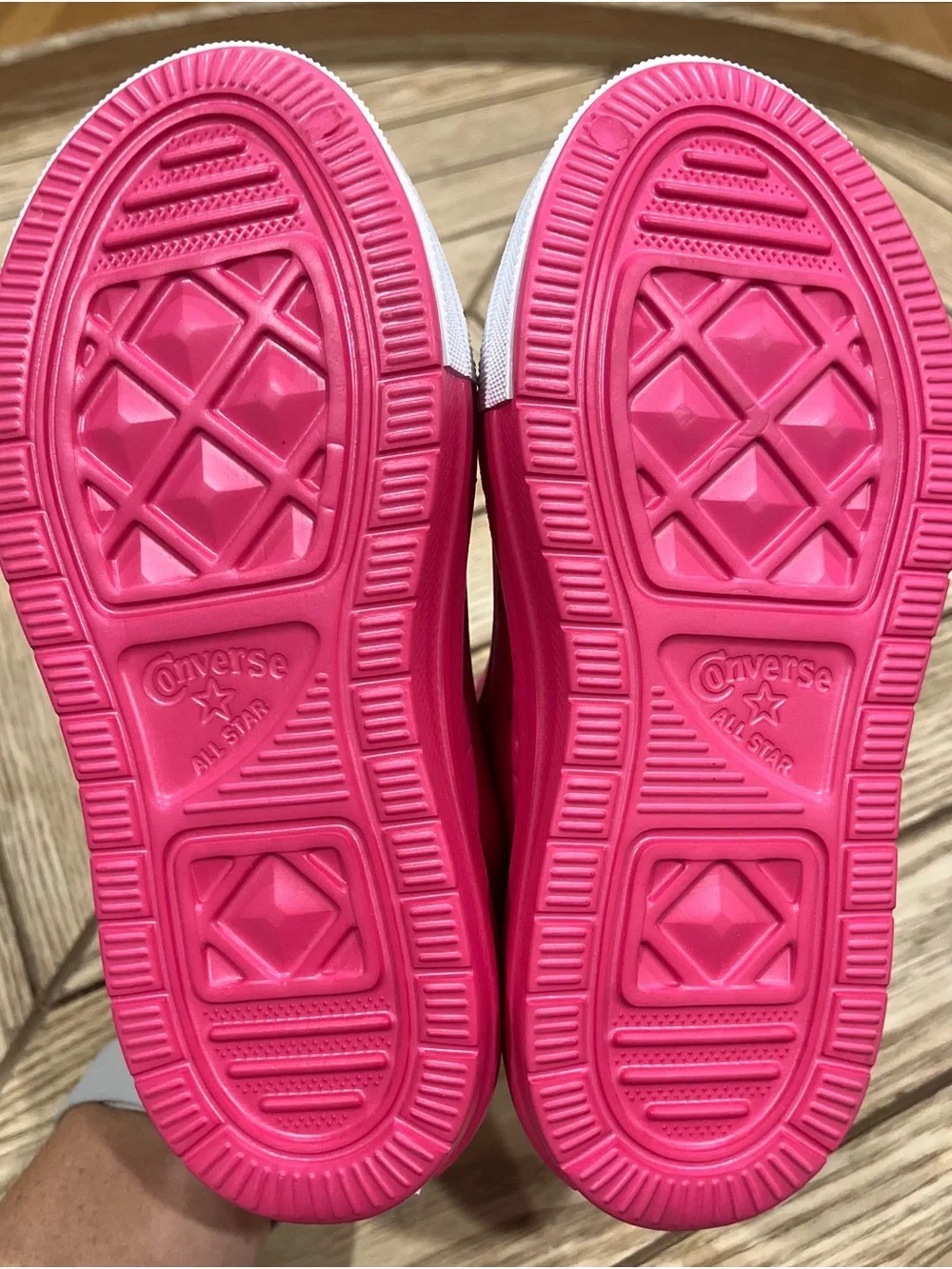 Converse Kids Hot Pink Slip-On Sneakers with White Toe